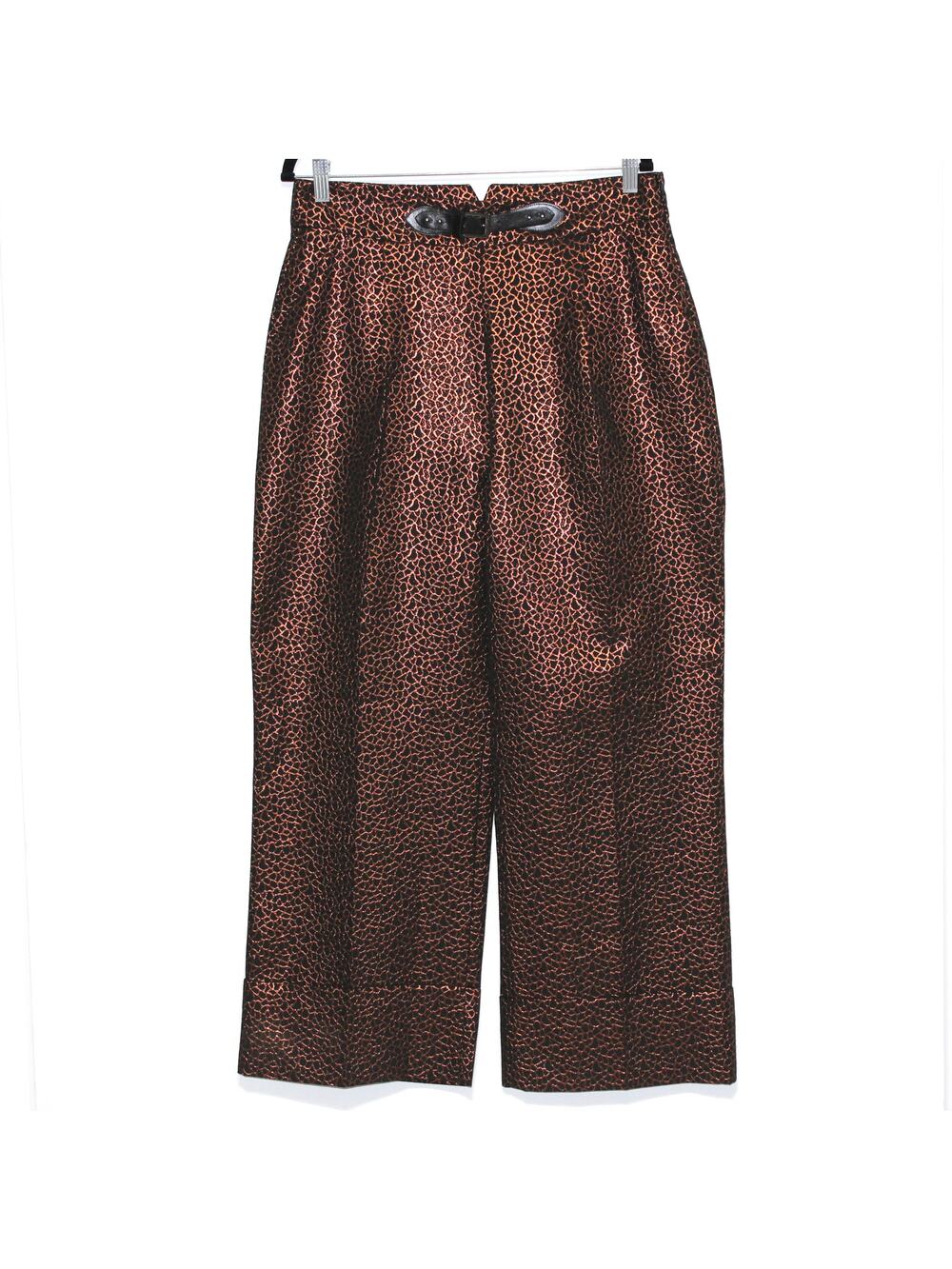 YARGICI Golden Brown Wide Leg Trouser Belt Detail Size 12